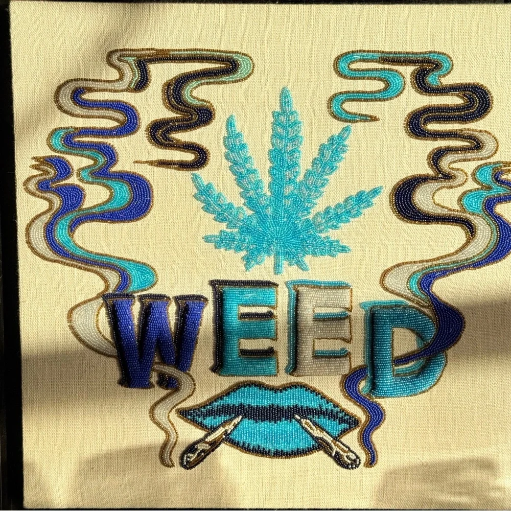 Jonathan Adler Original ‘Weed’ Beaded Artwork